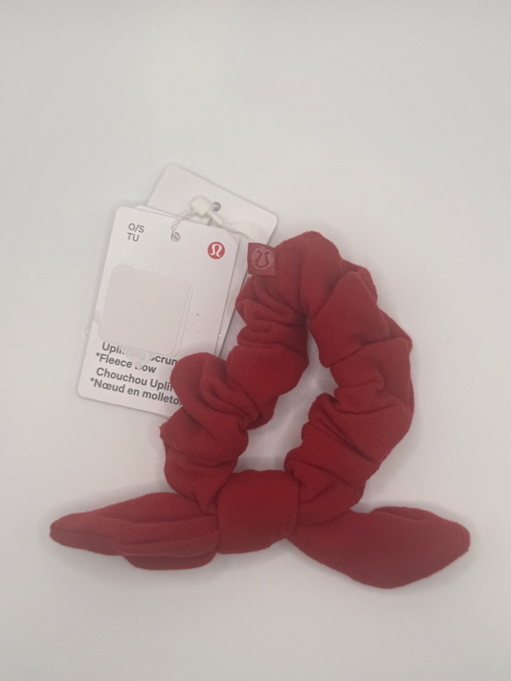 NWT Lululemon Uplifting Scrunchie Fleece Bow Speed Red
